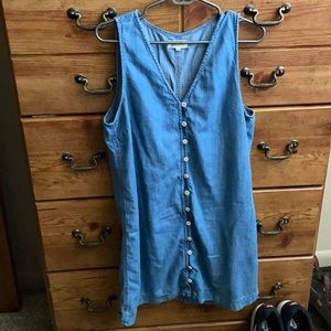 Madewell denim button down dress. Sleeveless.